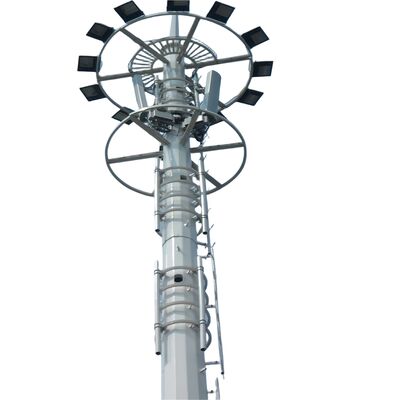 15 20 30 45 50M Monopole Telekom Kulesi Sıcak Daldırma Galvanizli 5G Wifi Baz İstasyonu Anteni