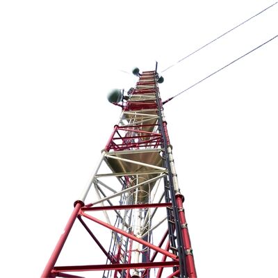 3 Bacaklı Kablo Dayanıklı Galvanizli Çelik 30 40 50 65m 4G 5G Wifi Uydu Telkom İletişim Kulesi