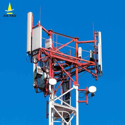 Dış Mekan 5G 4G Mikrodalga Uygulamaları için Dayanıklı 3 Ayaklı Borulu Çelik Kule Galvanizli Kendinden Destekli Telekom Direği
