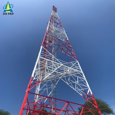 İlçe 5G Kapsamı İçin 48M Düz Paketlenmiş 3 Ayaklı Açılı Çelik Kule Hızlı Montajı