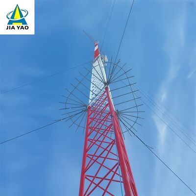 Dağlık Bölge Sinyal Kapsamı İçin Ultra Uzun Gergili Tel Kulesi Uzun Menzilli