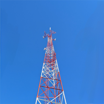 İletişim İstasyonu için 48 50 60M Sıcak Daldırma Galvanizli 3 Tüp Telekom Kulesi Titreşim Sönümleme