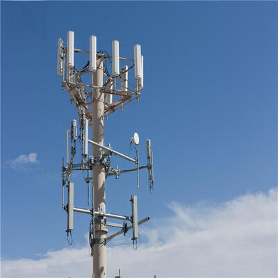 Ofis Binası 5G Dağıtımı için 20M Q355 Çelik Monopole Kule Çatı Montajı