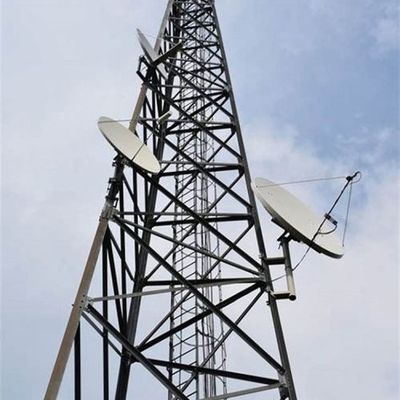 Sıcak Dip Galvanize Kendiliğinden Desteklenen Radyo Kulesi 5km Wifi GSM Telefon Uydu Mikrodalga Radyo Kulesi