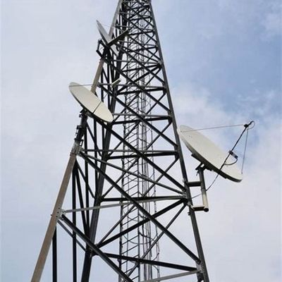 30 40 50 Metre Radyo 3 Bacaklı Köşeli Çelik Kule 5G Ağı Galvanizli Mikrodalga İletişim Kulesi
