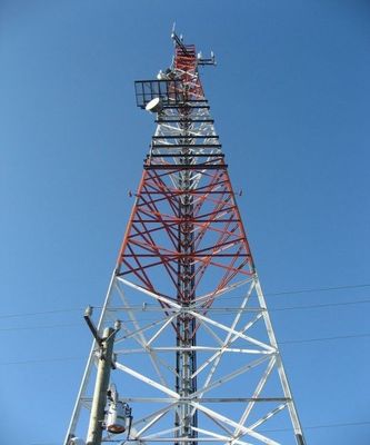 30 40 50 Metre Radyo 3 Bacaklı Köşeli Çelik Kule 5G Ağı Galvanizli Mikrodalga İletişim Kulesi