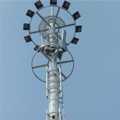 Kule Monopolu 25 Meter 30 40M 50M Radyo Anten Sinyalı Galvanizli Çelik Hücre Kule Monopolu