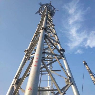 10 - 60M Galvanizli Tubular Çelik Kulesi Wifi Sinyal Bts Televizyonlar 3 Bacaklı Tubular Çelik Kulesi