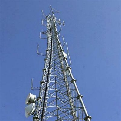 10 - 60M Galvanizli Tubular Çelik Kulesi Wifi Sinyal Bts Televizyonlar 3 Bacaklı Tubular Çelik Kulesi