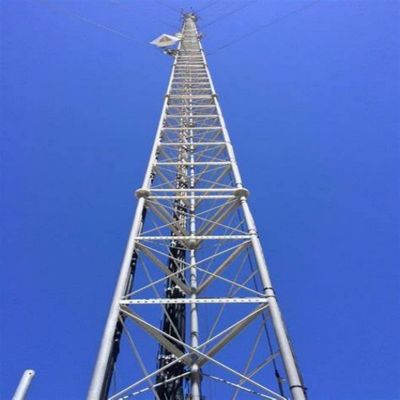 10 - 60M Galvanizli Tubular Çelik Kulesi Wifi Sinyal Bts Televizyonlar 3 Bacaklı Tubular Çelik Kulesi