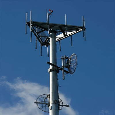 Özelleştirilmiş Profesyonel Wifi Uzak Menzilli çalışma platformu Mikrodalga Kendini Destekleyen Monopole Anten Kulesi