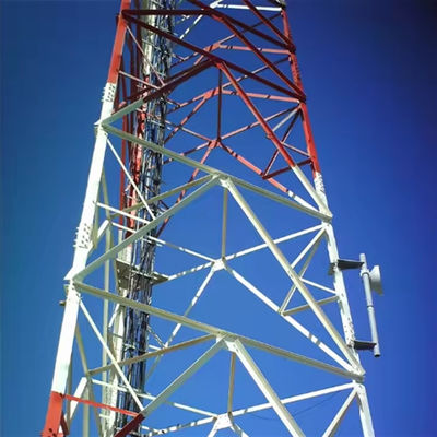 30m Galvanizli Çelik 3 Bacaklı Köşeli Çelik Kule Tek Mast İletişim Anten Kulesi