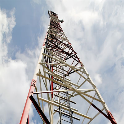 30-80m Galvanizli Telekomünikasyon Mast 3 Bacaklı Köşeli Çelik Kule