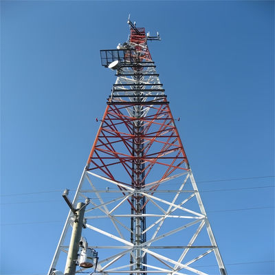 10 - 60 M Metre Kendini Destekleyen İnternet 5G Telekomünikasyon Kulesi Anten 3 Bacaklı Kulesi