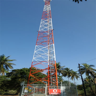 30-80m Galvanizli Telekomünikasyon Mast 3 Bacaklı Köşeli Çelik Kule