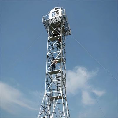 Sıcak Dip Galvanizli 4 Bacaklı Muhafız Kulesi Köşeli Çelik Muhafız Ateş İzleme Kulesi