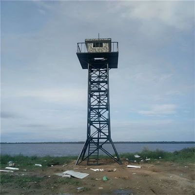 Yangın Gözlemleri Orman Gözlemleri Güvenlik Muhafız Gözcü Kulesi 120ft Kendini Destekleyen Köşeli Çelik Platformu