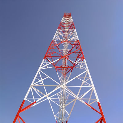 Yüksek çözünürlüklü üçgen radyo telekom 3 bacaklı borulu çelik kule 40M/S