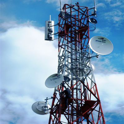 20m 40m 45m 50m Dört bacaklı çelik mast GSM Hücresel Telekomünikasyon Bts Anten İletişim kulesi