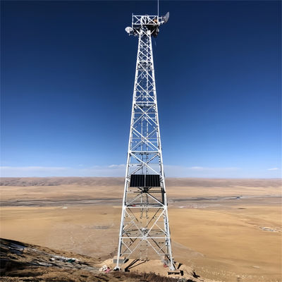 Kendi kendine duran çelik ızgaralı Mikrodalga Radyo Wifi Telekomünikasyon 4 Bacak Köşeli Hücre Kulesi Ve ızgaralı direği Satılık