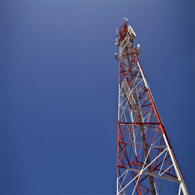 Üretici 4 bacaklı çelik pilon 5km Wifi verici ve alıcı açılı ızgara mikrodalga kablosuz destek telsiz kulesi