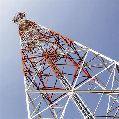 Üretici 4 bacaklı çelik pilon 5km Wifi verici ve alıcı açılı ızgara mikrodalga kablosuz destek telsiz kulesi