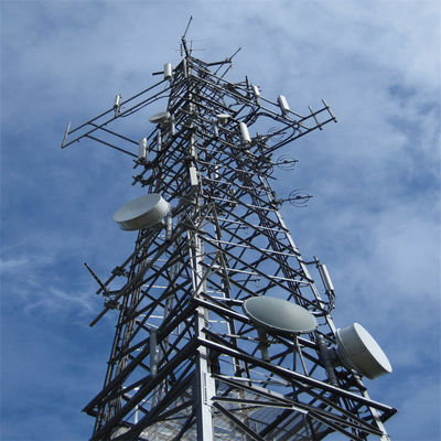 Sıcak Dip Galvanize 3 / 4 Bacak Çerez Telekom Kulesi Tubular Telekomünikasyon Köşeli Anten Mast Kulesi