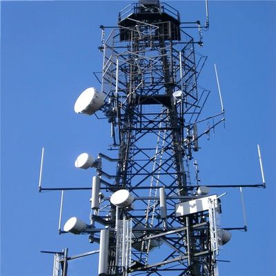 Sıcak Dip Galvanize 3 / 4 Bacak Çerez Telekom Kulesi Tubular Telekomünikasyon Köşeli Anten Mast Kulesi