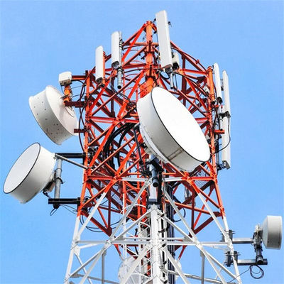 4 Bacaklı Çerezli Galvanizli Köşeli Çelik Kulesi 50M Hücre Telekomünikasyon Köklü Mast