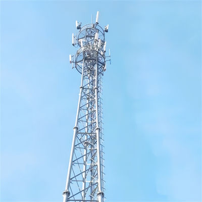 Kendini Destekleyen Sıcak Dip Galvanize Dijital TV Alıcısı Hücre Radyo Telkom Wifi Anten Üçgen Çelik Mast Kulesi
