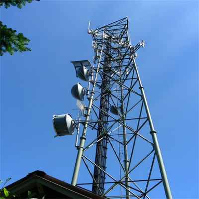 Kendini Destekleyen Sıcak Dip Galvanize Dijital TV Alıcısı Hücre Radyo Telkom Wifi Anten Üçgen Çelik Mast Kulesi