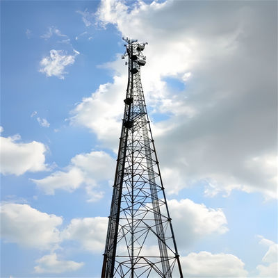 Sıcak Dip Galvanizli Kendini Destekleyen Üç Bacaklı Kule Tubular GSM Anten Telekomünikasyon Kulesi