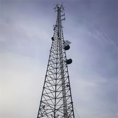3 bacaklı Tubular Crank Up Antenne Kulesi Telekom Çelik Kulesi 50m 60m 65m
