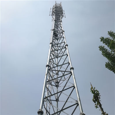 3 bacaklı Tubular Crank Up Antenne Kulesi Telekom Çelik Kulesi 50m 60m 65m