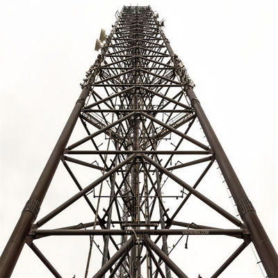 Düğmeli Galvanizli 3 Bacaklı Tubular Çelik Kulesi Çerez Telekom Anten Kulesi