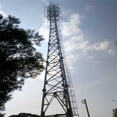 Düğmeli Galvanizli 3 Bacaklı Tubular Çelik Kulesi Çerez Telekom Anten Kulesi