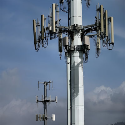 20 metre 25 metre 30 metre Anten Telekom Çelik Monopole Kule Q345B / A572 Malzeme