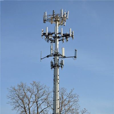 Sıcak Dip Galvanize Telekom Mast Kule Monopole 30 Meter Q345B/A572 Malzeme