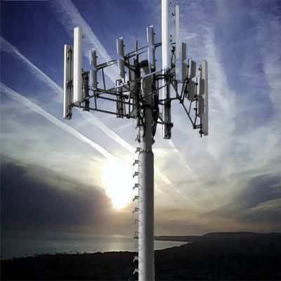 Sıcak Dip Galvanize Telekom Mast Kule Monopole 30 Meter Q345B/A572 Malzeme