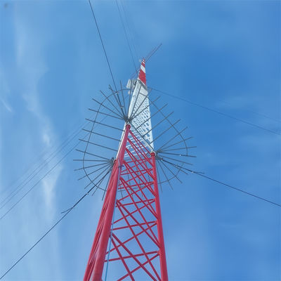 20 metrelik sıcak dip galvanizli borulu çelik kablo kule 5G radyo anten telekomünikasyon direği