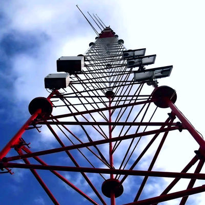 Galvanizli Çelik Çerezli Tubular Çerezli İletişim Kulesi 30 40 50 M Meter Telekom 5G/4G/3G