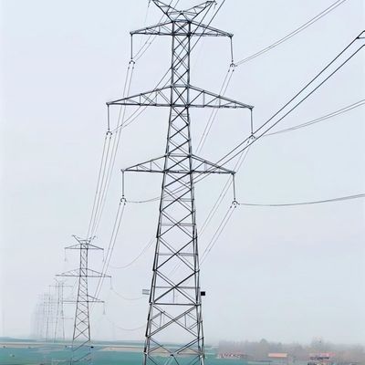 35kv Çift Devreli Pilon Güç Elektrik İletişim Kulesi Galvanizli Çelik Metal Monopol Kulesi