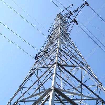 35kv Çift Devreli Pilon Güç Elektrik İletişim Kulesi Galvanizli Çelik Metal Monopol Kulesi