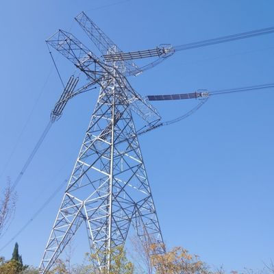35kv Çift Devreli Pilon Güç Elektrik İletişim Kulesi Galvanizli Çelik Metal Monopol Kulesi