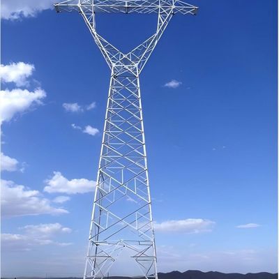 Galvanizli Çerezli Çeşitli Çemberli Metal Elektrik hattı Kuleleri Süspansiyon Çift Çemberli Şebeke Elektrik Kulesi
