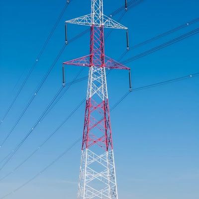 110 Kv Kulesi Galvanize Flanged Büyük Elektrik hattı Kuleleri Tek boru iletim hattı Monopole Kulesi
