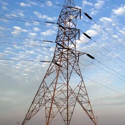 133KV Galvanizli Elektrik Gücü iletim kuleleri Çelik direği tüplü kule