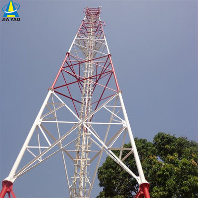 Yuvarlak Çelik İletişim Mobil Telefon Kendini Destekleyen Çerez Kulesi Anten Tubular Mast 3 Bacak