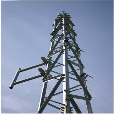 Mast Pylon açılı demir 3 bacaklı telekomünikasyon açılı çelik kule 20 30 40 45 50 55 60 M