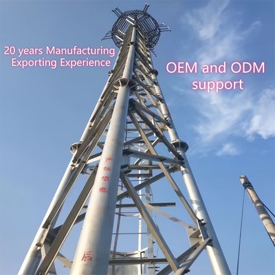 Üç Tüp Telekom Kulesi Karbon Çeliği 33m LTE Sinyali Kırsal Alanlar Rüzgar Dayanımlı